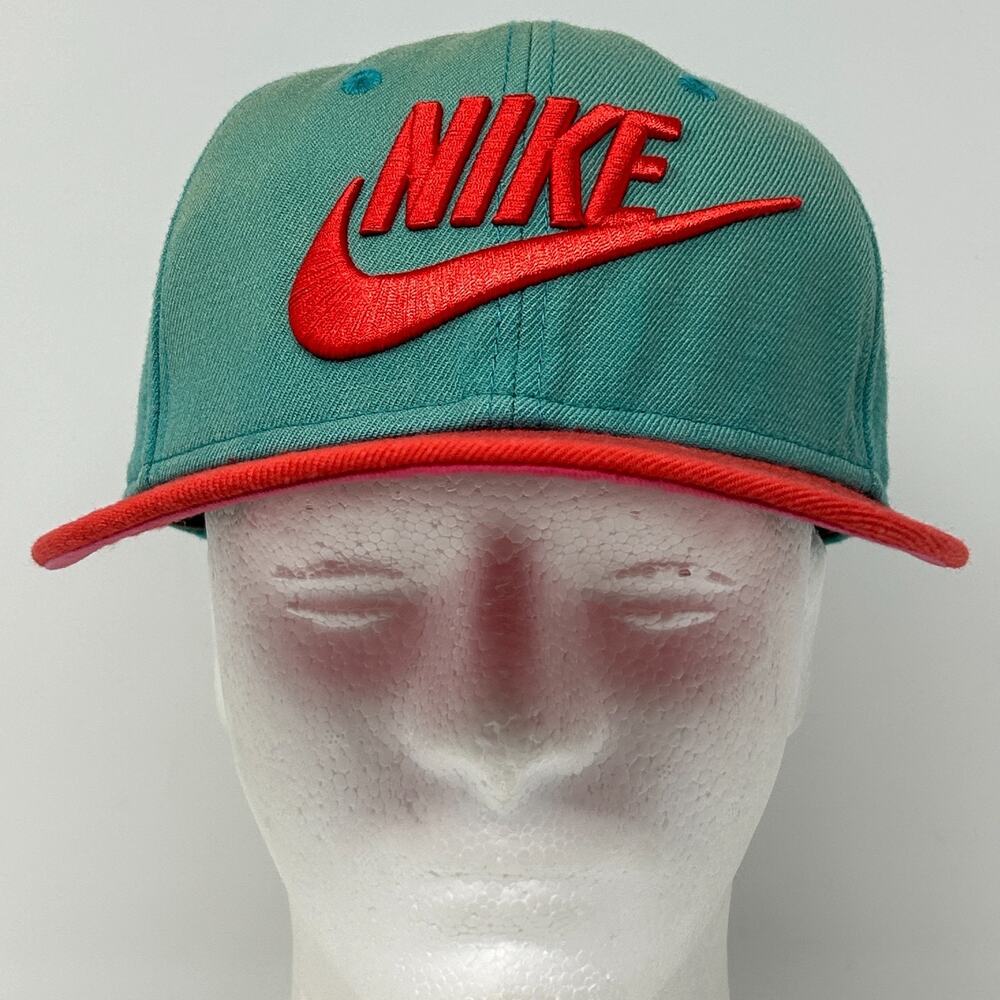 Nike True Swoosh Logo Wool Hat Baseball Cap Snapback 6 Panel Green - Picture 2 of 10